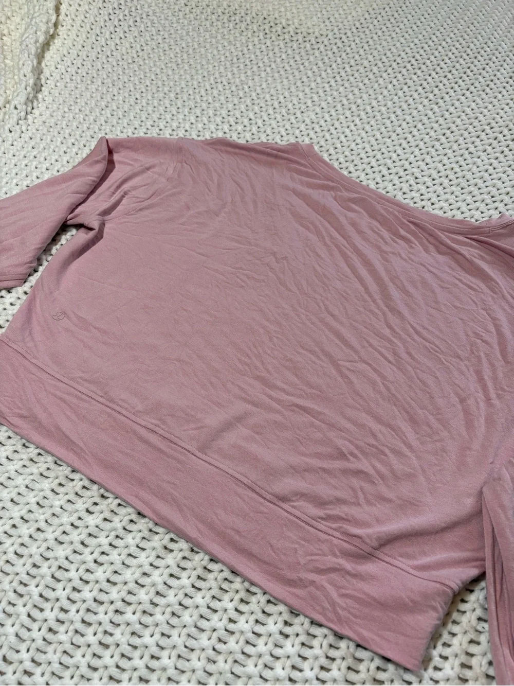 lululemon BeCalm scoop neck pullover in pink haze size small